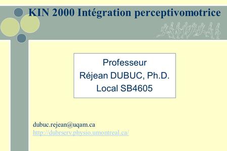KIN 2000 Intégration perceptivomotrice