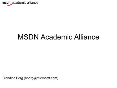 MSDN Academic Alliance