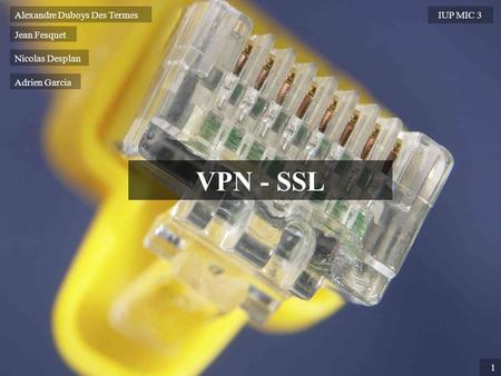VPN - SSL Alexandre Duboys Des Termes IUP MIC 3 Jean Fesquet