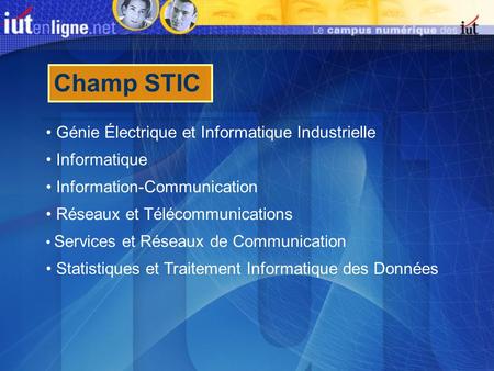 Champ STIC Génie Électrique et Informatique Industrielle Informatique