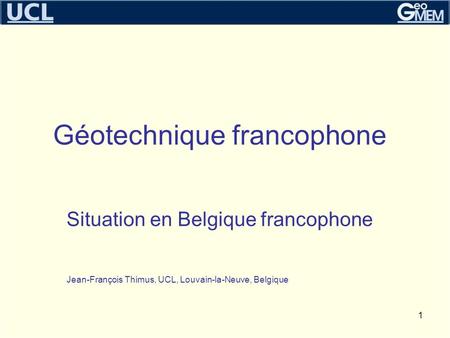 Géotechnique francophone