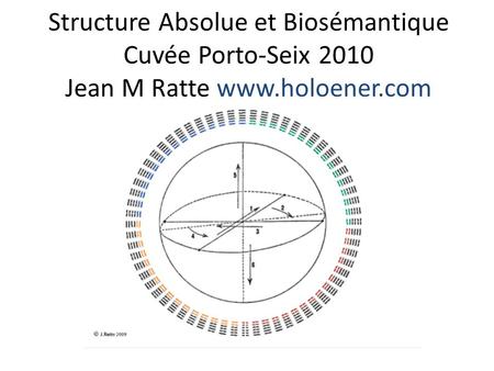 Structure Absolue et Biosémantique Cuvée Porto-Seix 2010 Jean M Ratte