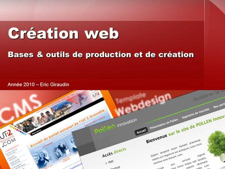 Création web Bases & outils de production et de création
