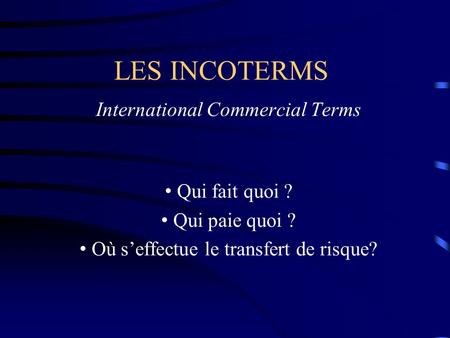 International Commercial Terms