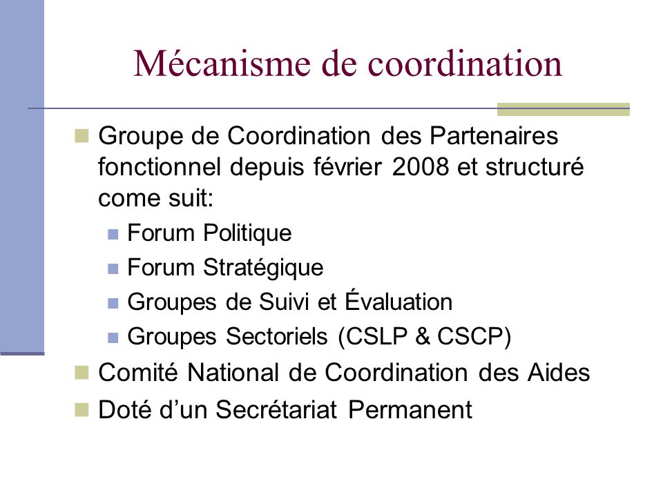 Mécanisme de coordination