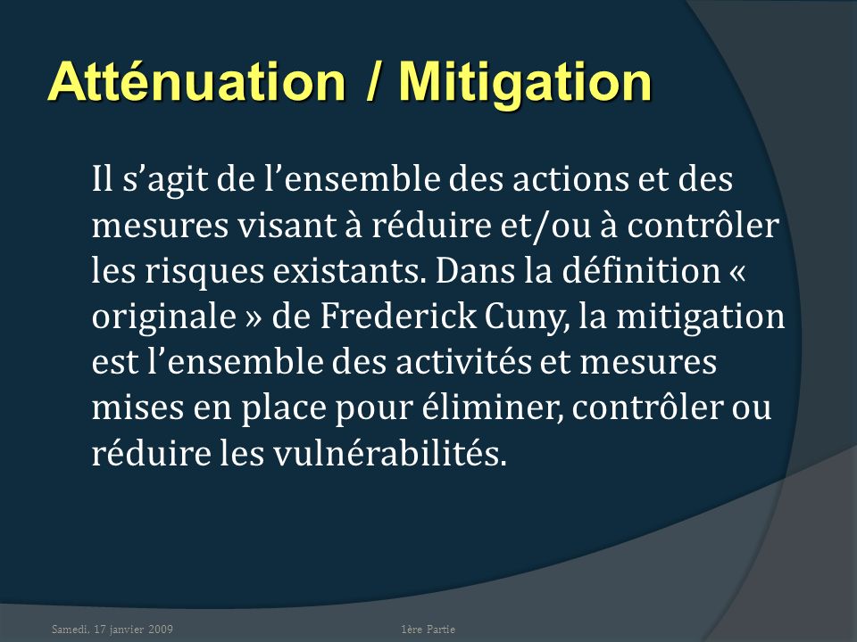 Atténuation / Mitigation