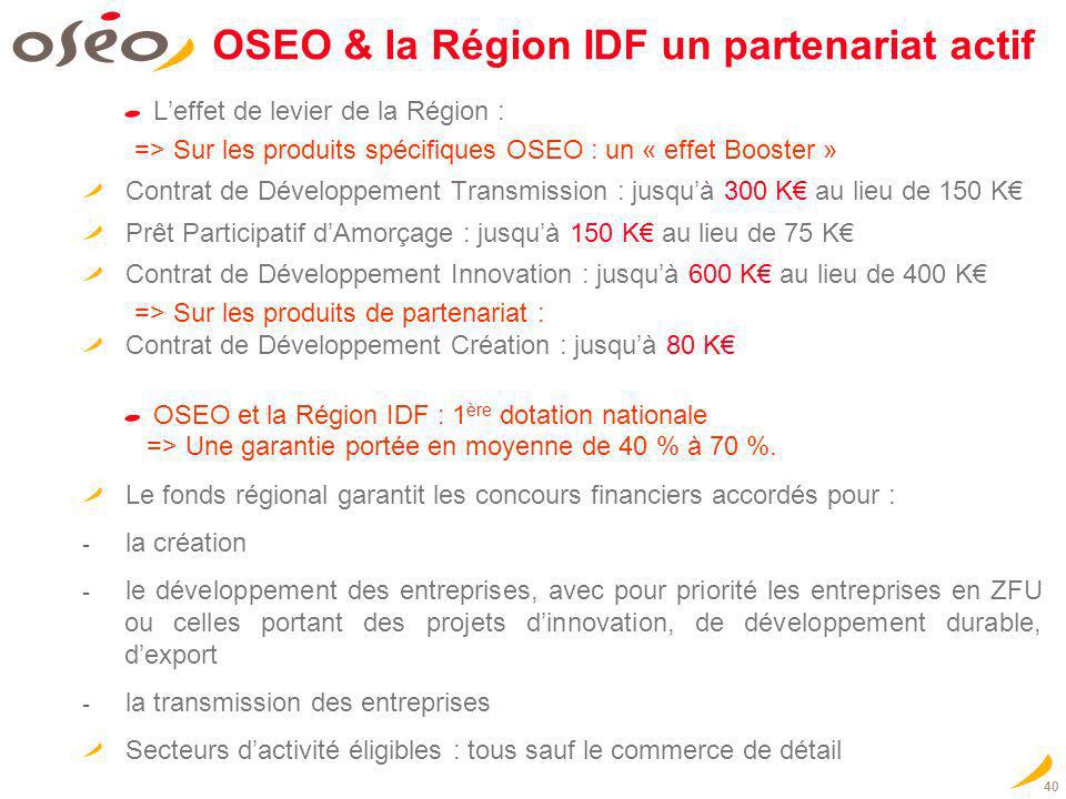 OSEO & la Région IDF un partenariat actif