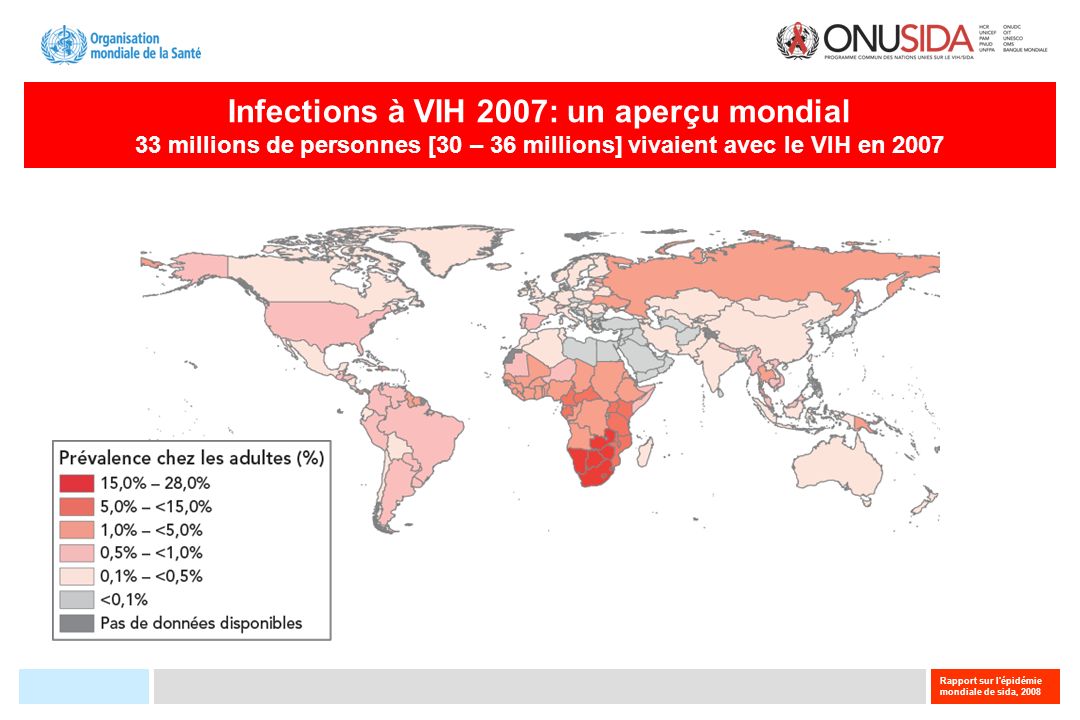 Infections à VIH 2007: un aperçu mondial