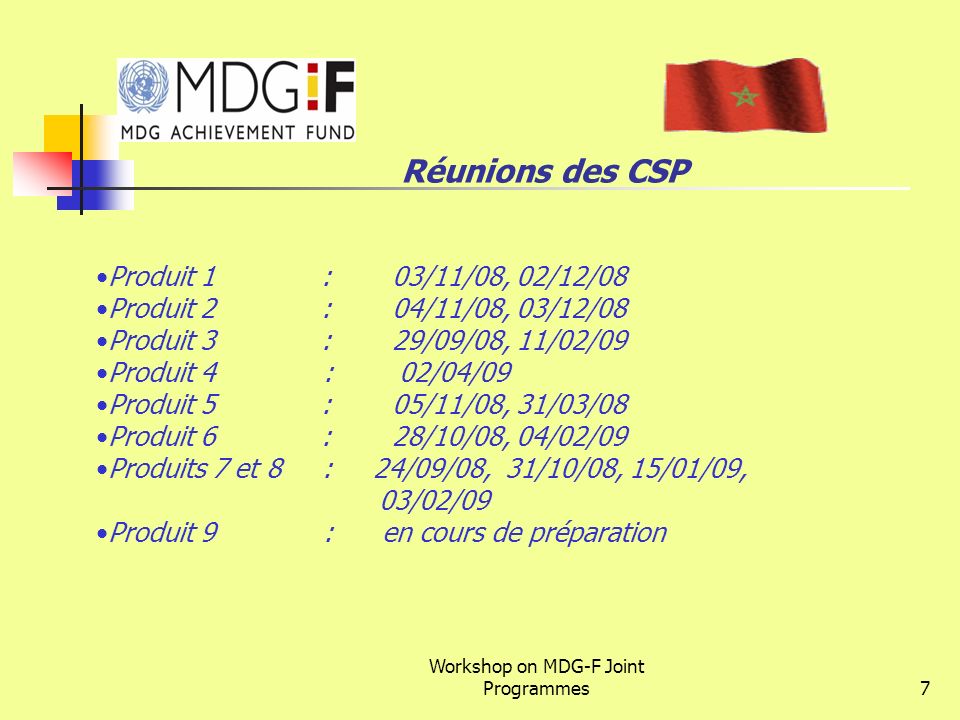 Workshop on MDG-F Joint Programmes