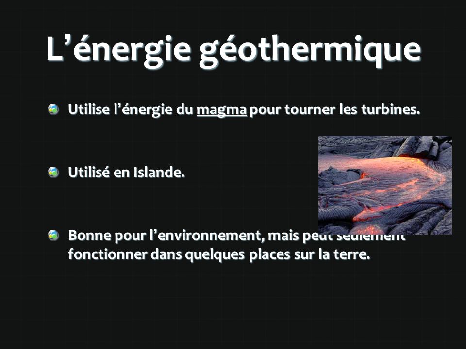 L’énergie géothermique