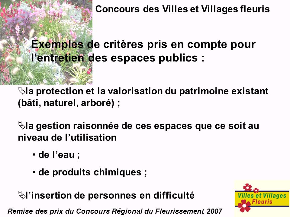 Concours des Villes et Villages fleuris