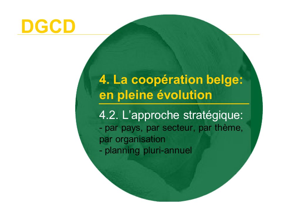 DGCD 4. La coopération belge: en pleine évolution