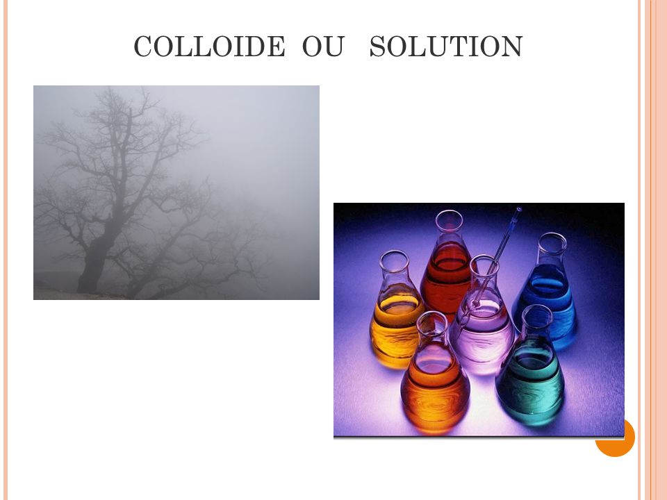 COLLOIDE OU SOLUTION