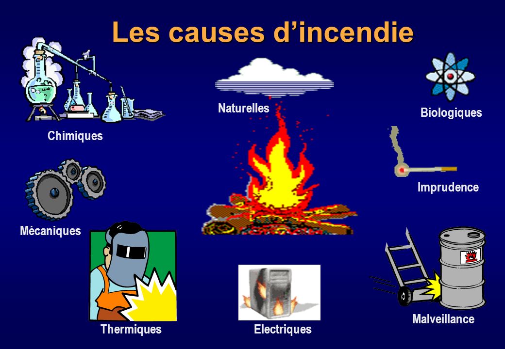 Les causes d’incendie Chimiques Biologiques Naturelles Imprudence