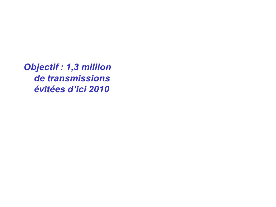 Objectif : 1,3 million de transmissions évitées d’ici 2010