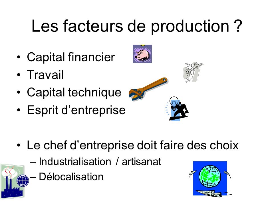 Les facteurs de production