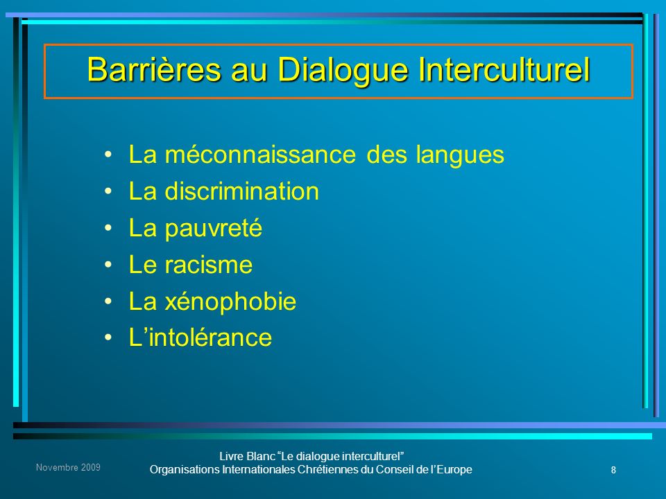 Barrières au Dialogue Interculturel