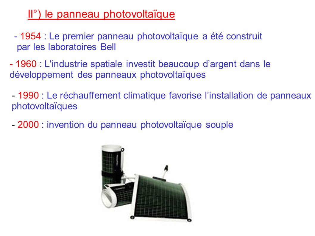 II°) le panneau photovoltaïque
