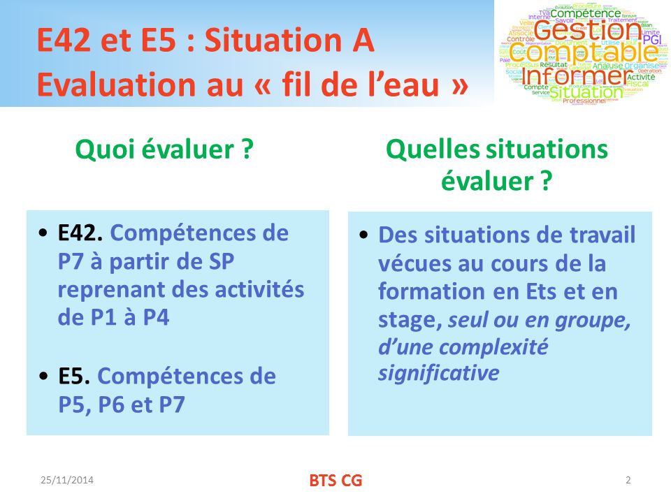 E42 et E5 : Situation A Evaluation au « fil de l’eau »