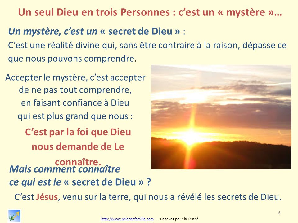 Un seul Dieu en trois Personnes : c’est un « mystère »…