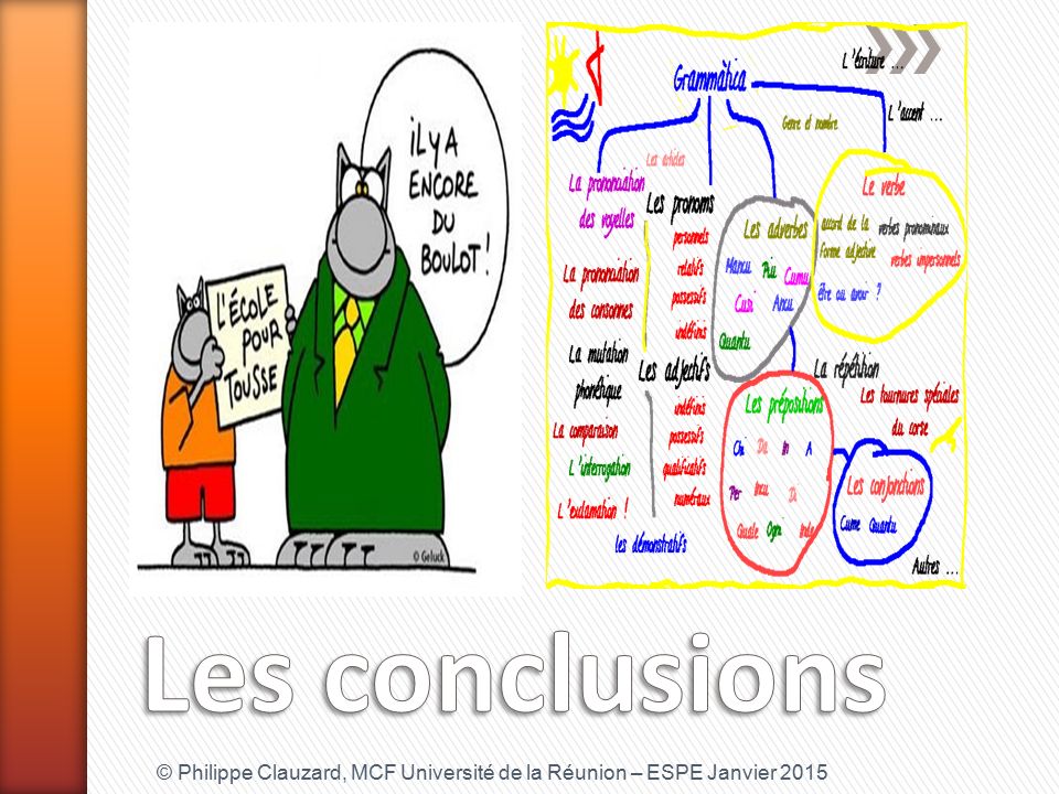 Les conclusions © Philippe Clauzard, MCF Université de la Réunion – ESPE Janvier 2015