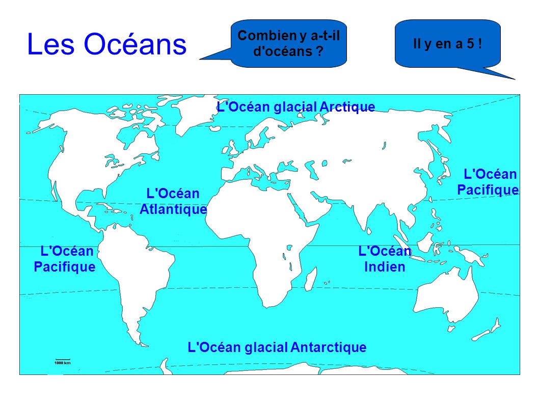 Les Océans Combien y a-t-il d océans Il y en a 5 !