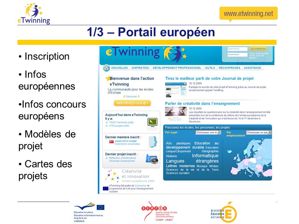 1/3 – Portail européen Inscription Infos européennes
