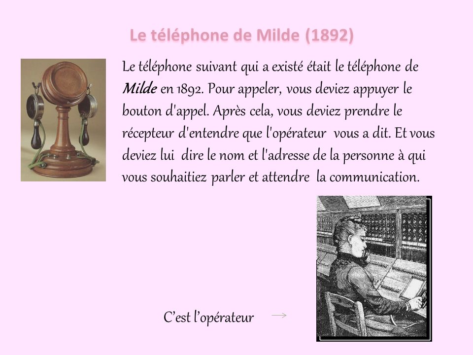 Le téléphone de Milde (1892)
