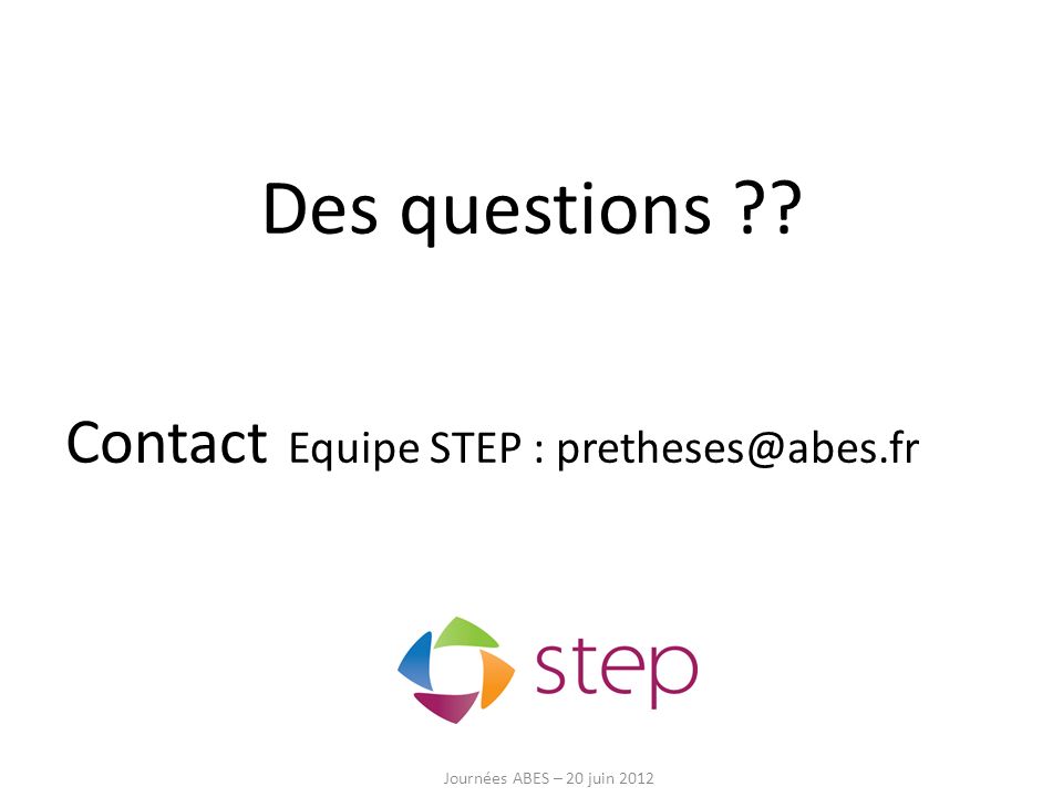 Des questions Contact Equipe STEP :