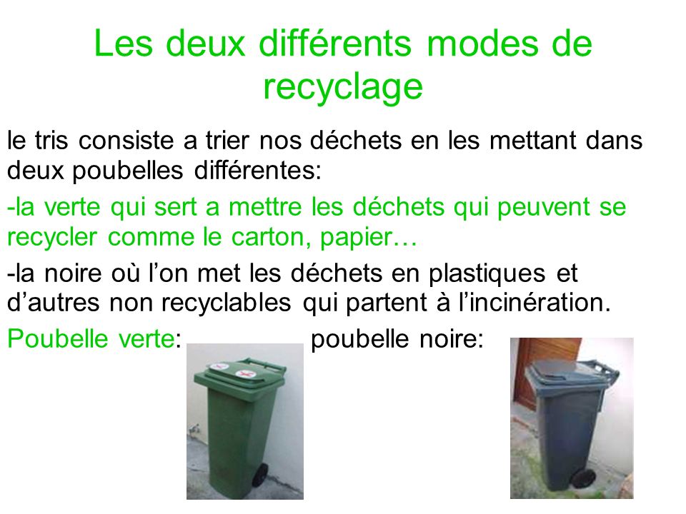 Les deux différents modes de recyclage