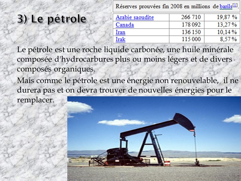 3) Le pétrole