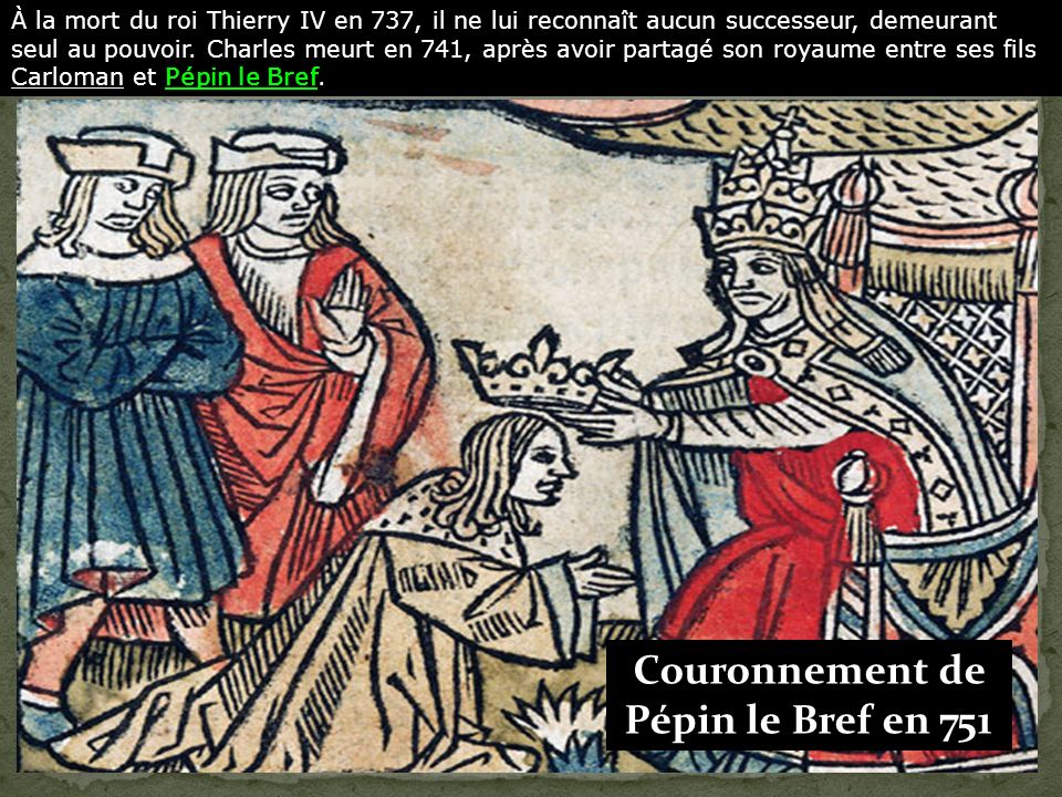 Couronnement de Pépin le Bref en 751
