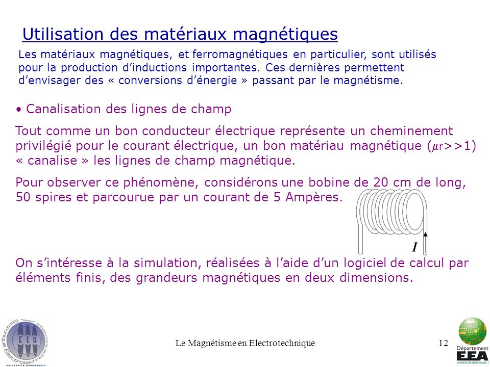 Utilisation des matériaux magnétiques