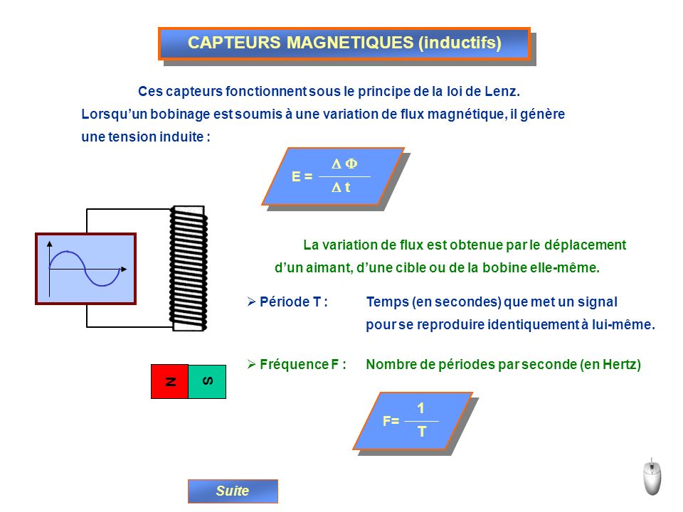 CAPTEURS MAGNETIQUES (inductifs)