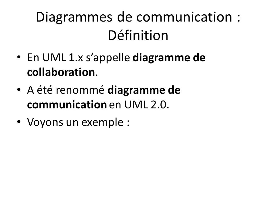 Diagrammes de communication : Définition