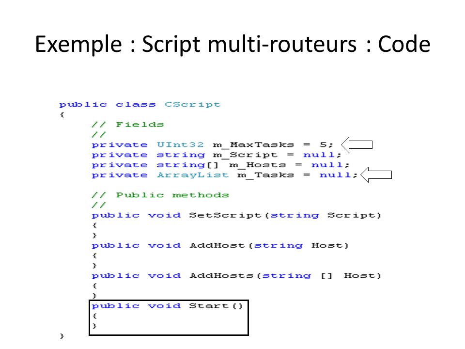 Exemple : Script multi-routeurs : Code