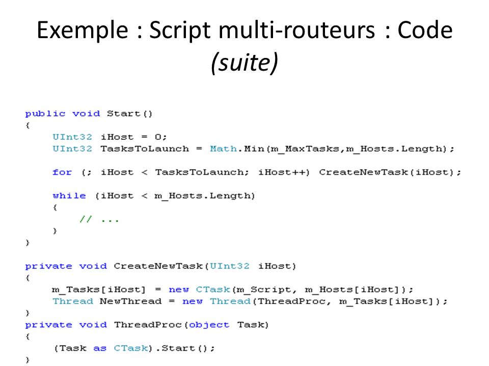 Exemple : Script multi-routeurs : Code (suite)