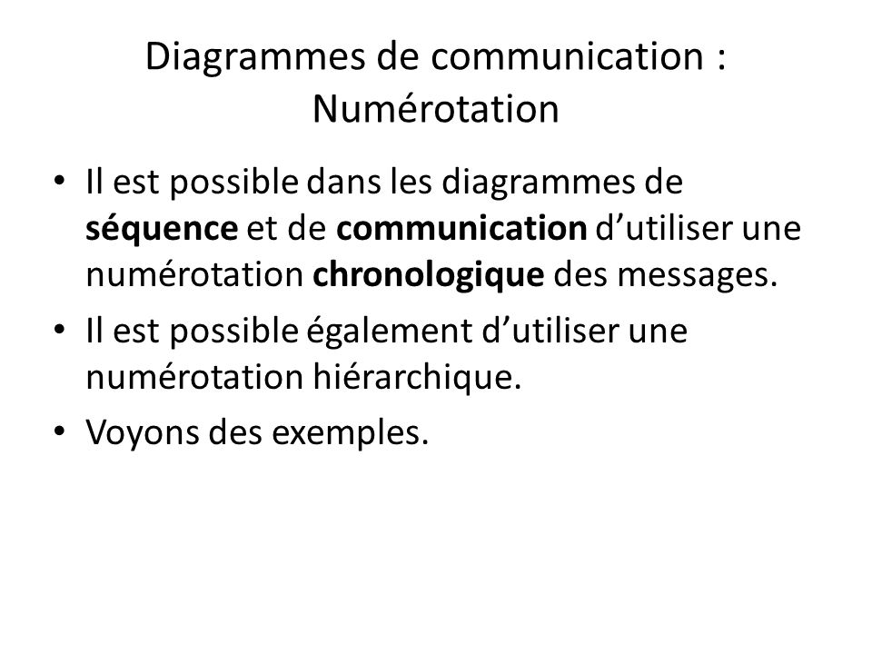 Diagrammes de communication : Numérotation