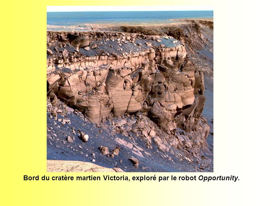 Bord du cratère martien Victoria, exploré par le robot Opportunity.