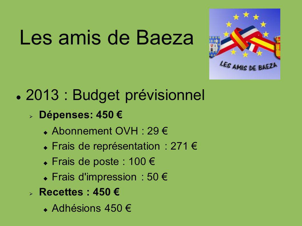 Les amis de Baeza 2013 : Budget prévisionnel Dépenses: 450 €