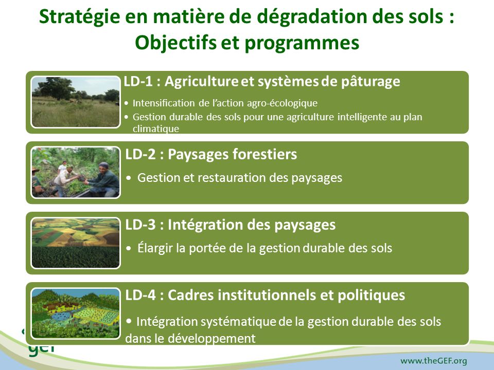 Stratégie en matière de dégradation des sols : Objectifs et programmes
