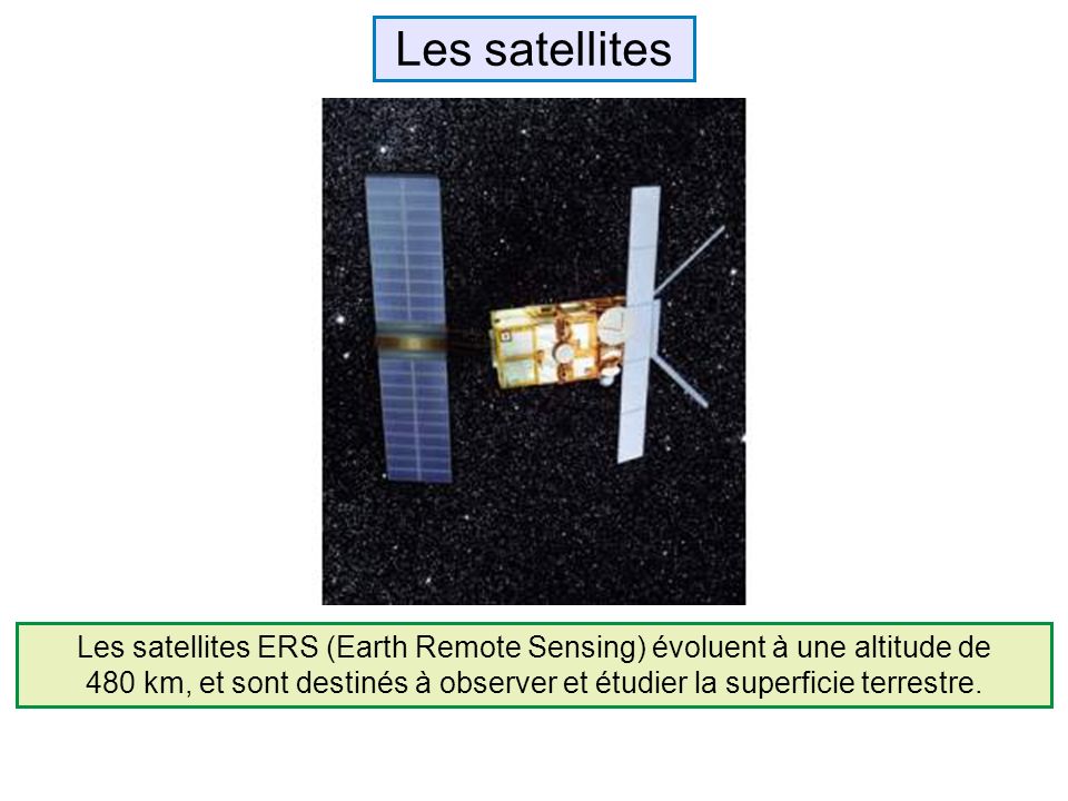 Les satellites ERS (Earth Remote Sensing) évoluent à une altitude de
