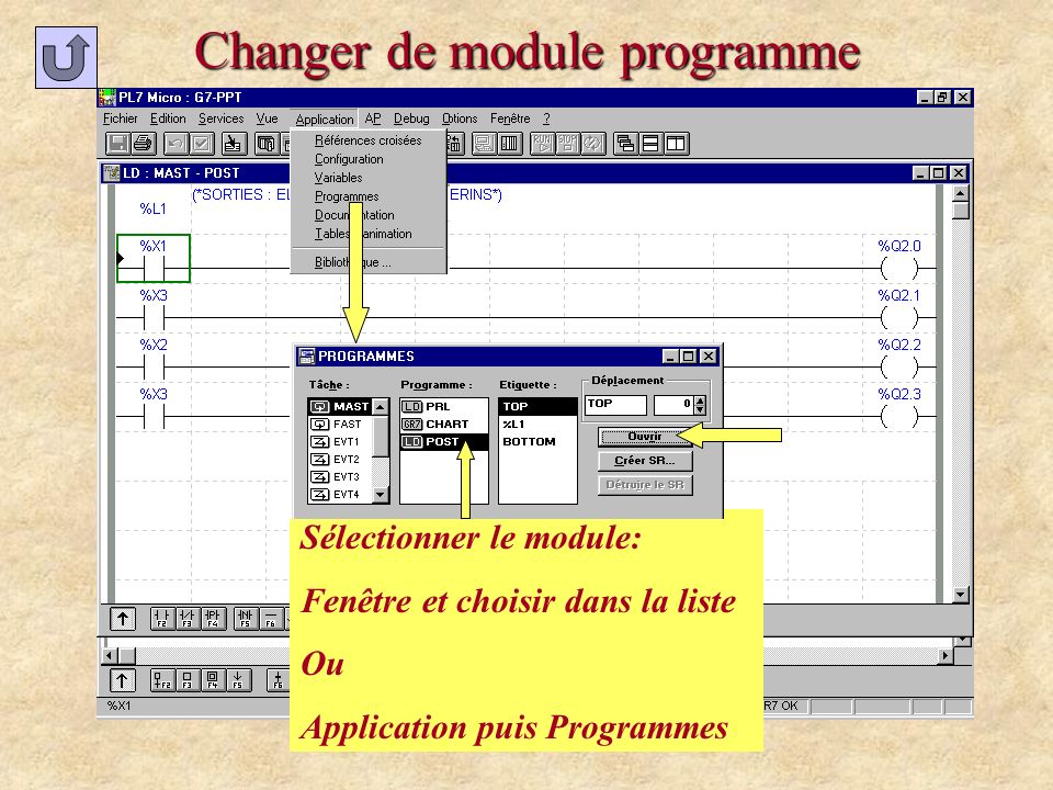 Changer de module programme