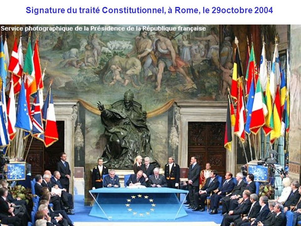 Signature du traité Constitutionnel, à Rome, le 29octobre 2004