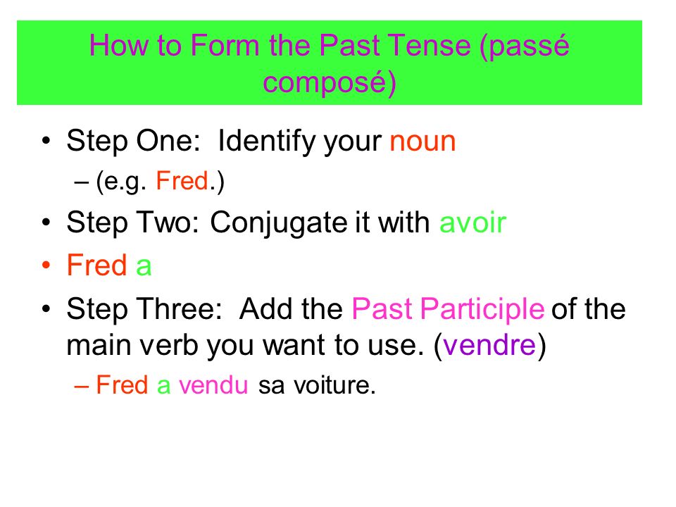 How to Form the Past Tense (passé composé)