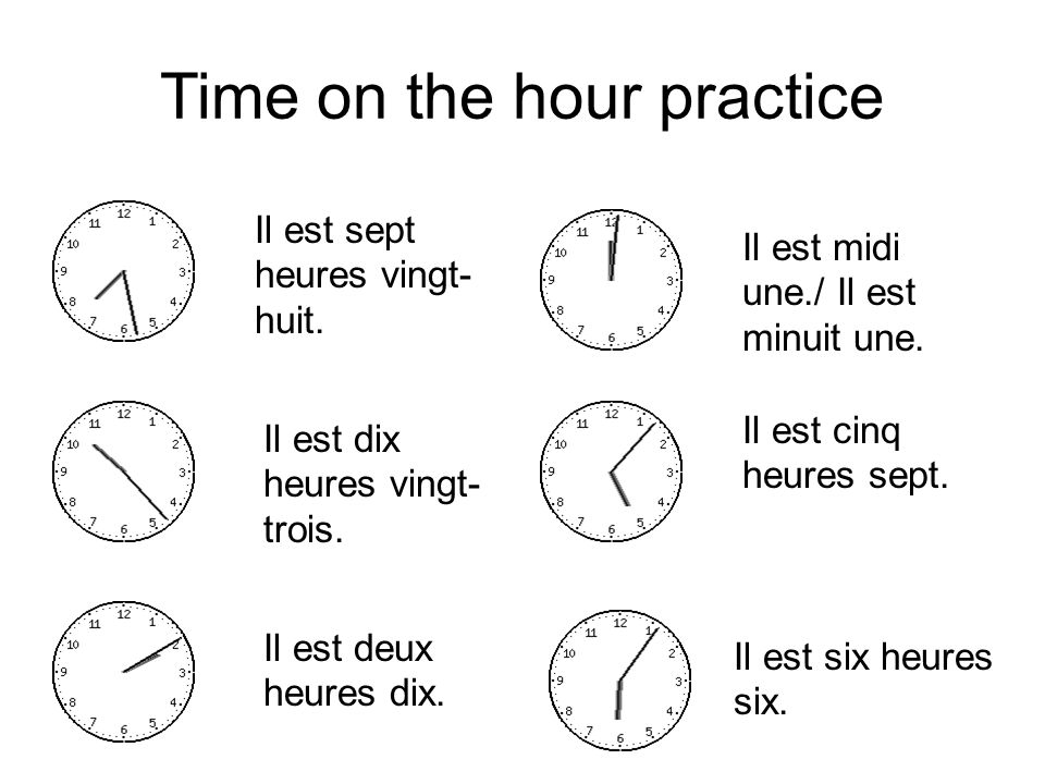 Time on the hour practice