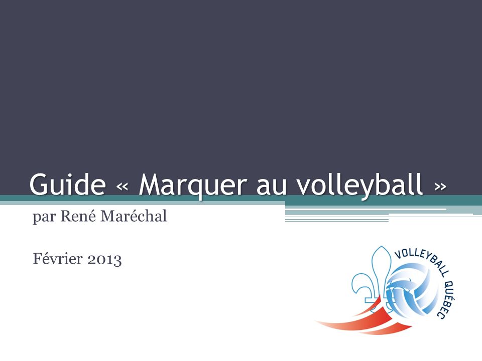 Guide « Marquer au volleyball »