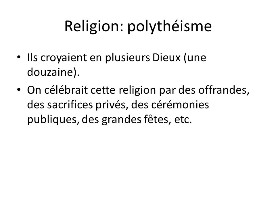 Religion: polythéisme