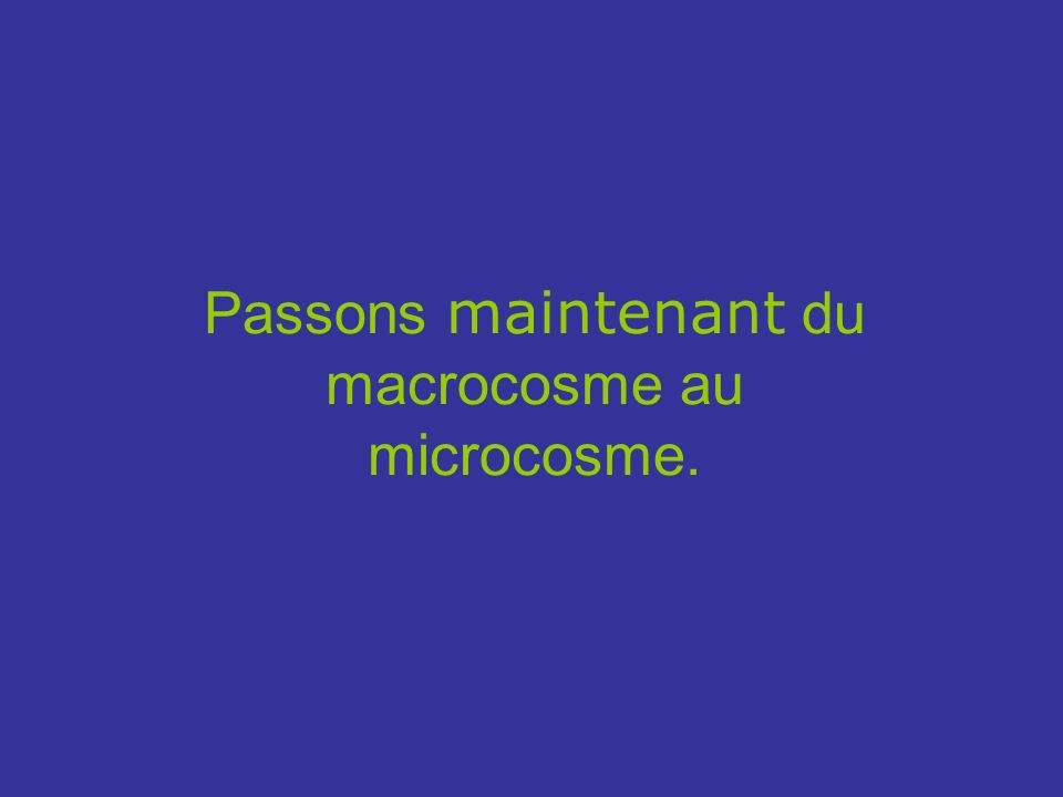 Passons maintenant du macrocosme au microcosme.