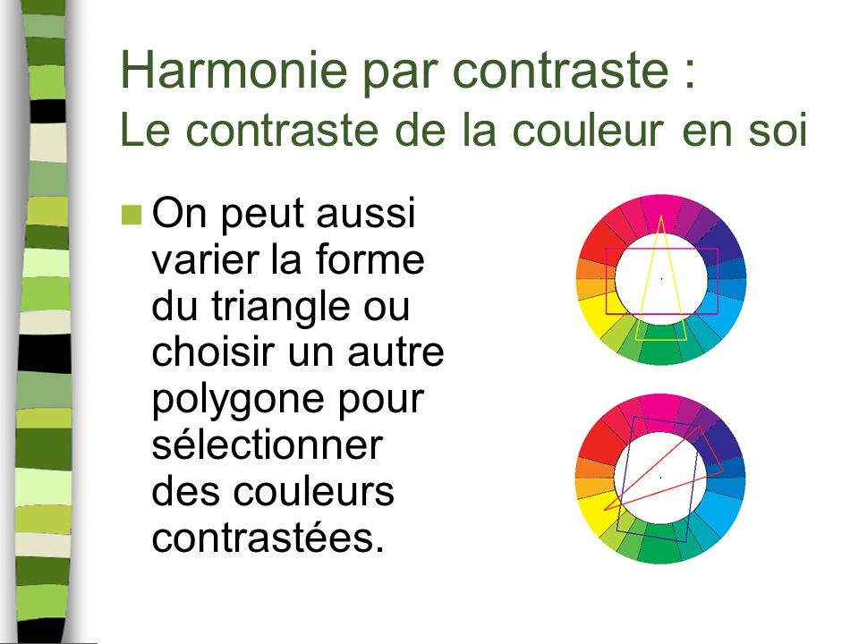 Harmonie par contraste : Le contraste de la couleur en soi